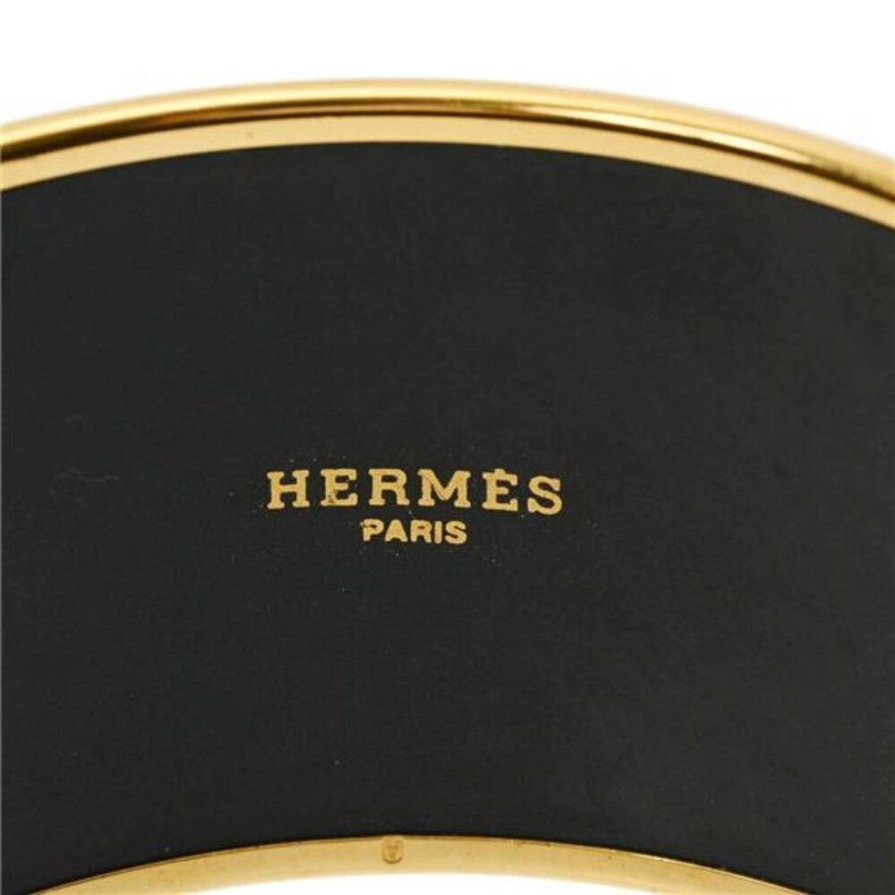 Hermes Enamel Tgm Striped Pattern Bangle - image 2